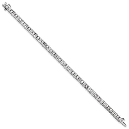 14k White Gold 10 carat Lab Grown Diamond VS/SI+ G+ Complete Princess Bezel Set Tennis Bracelet