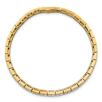 14k 5 carat Lab Grown Diamond VS/SI+ G+ Princess Tennis Bracelet