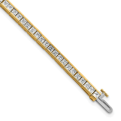 14k 5 carat Lab Grown Diamond VS/SI+ G+ Princess Tennis Bracelet