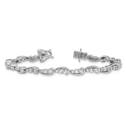 14k White Gold 3 3/8 carat Lab Grown Diamond VS/SI+ G+ Complete 7 inch Bracelet