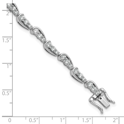 14k White Gold 3 3/8 carat Lab Grown Diamond VS/SI+ G+ Complete 7 inch Bracelet