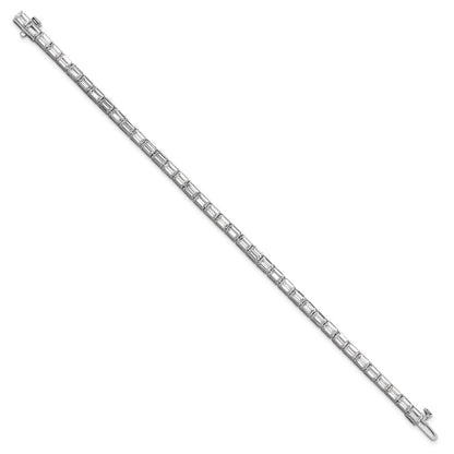 14k White Gold 10 carat Lab Grown Diamond VS/SI+ G+ Complete Emerald Tennis Bracelet