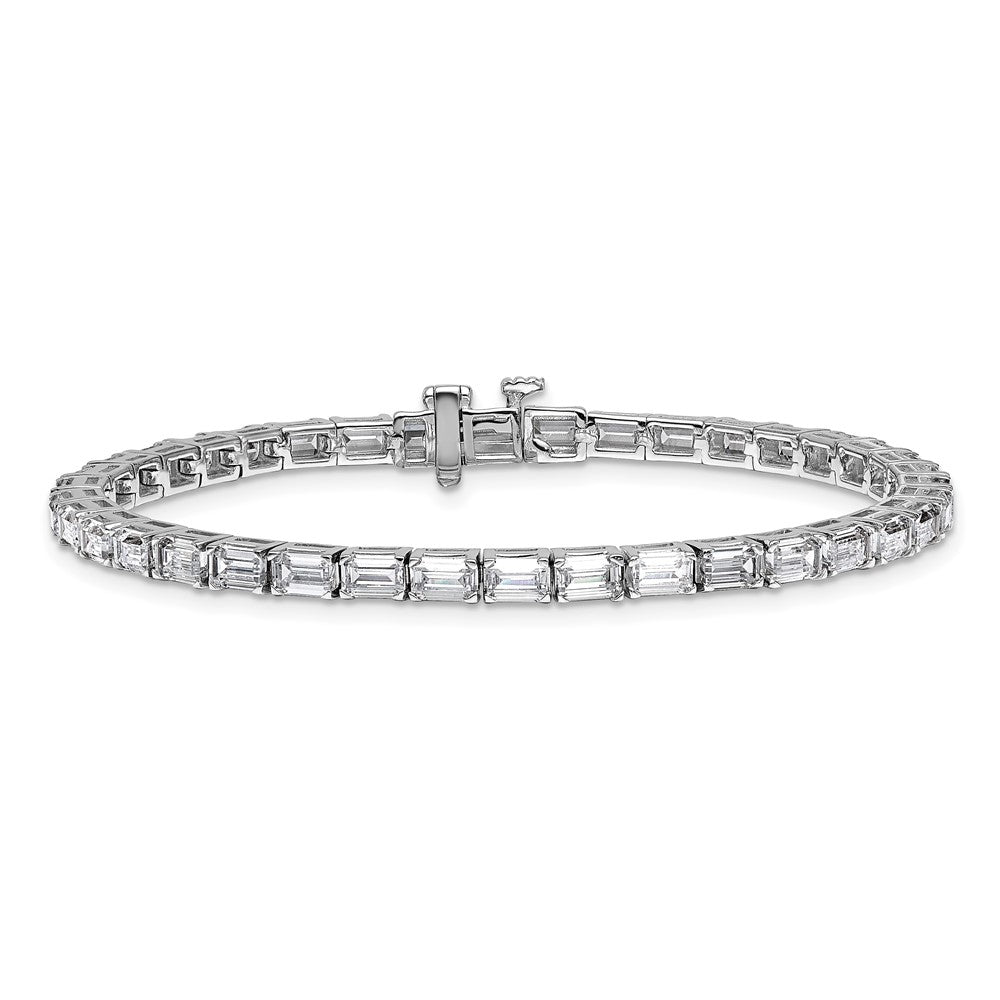 14k White Gold 10 carat Lab Grown Diamond VS/SI+ G+ Complete Emerald Tennis Bracelet