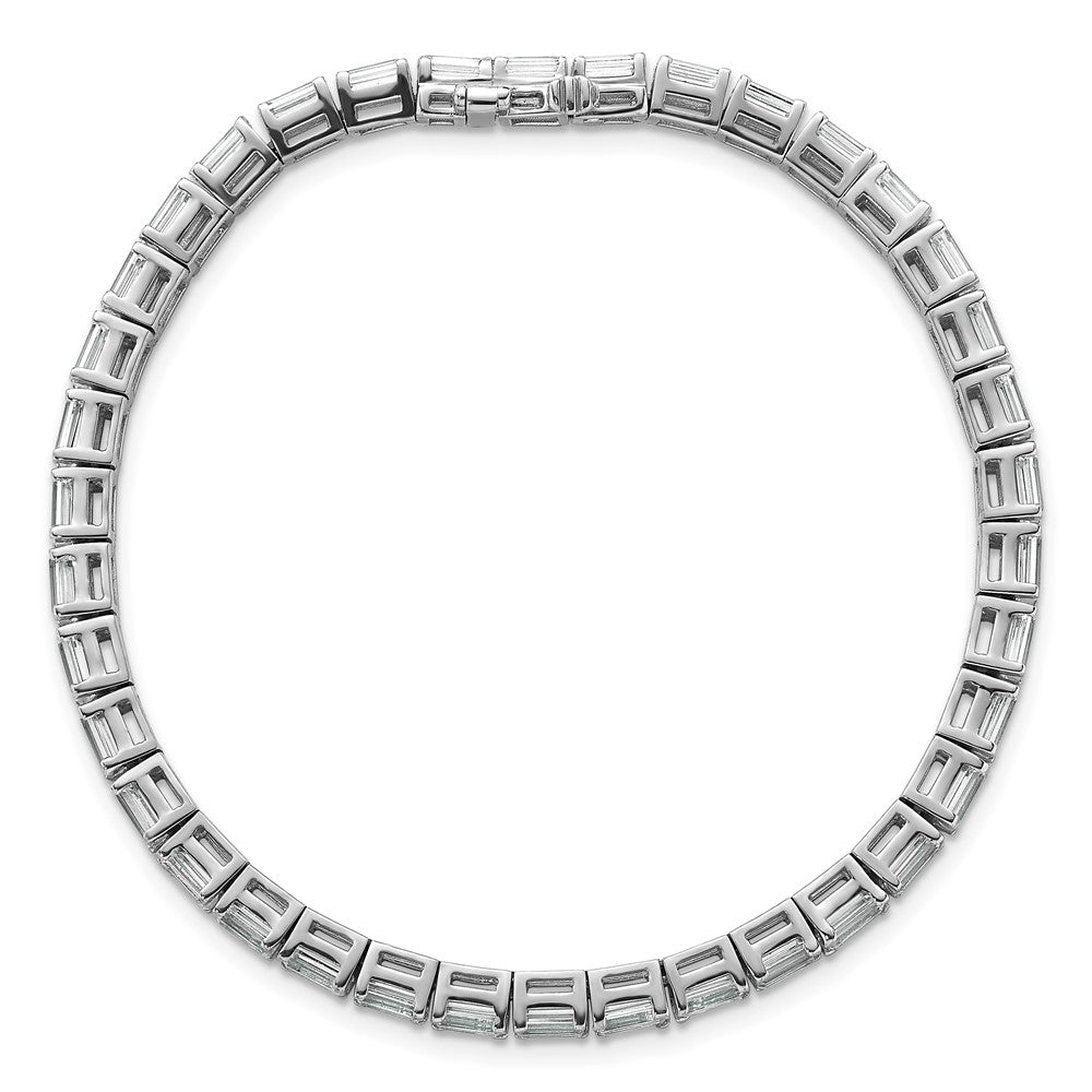 14k White Gold 10 carat Lab Grown Diamond VS/SI+ G+ Complete Emerald Tennis Bracelet