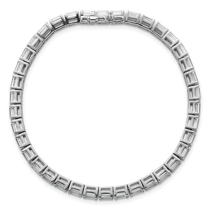 14k White Gold 10 carat Lab Grown Diamond VS/SI+ G+ Complete Emerald Tennis Bracelet