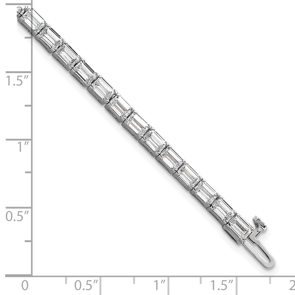 14k White Gold 10 carat Lab Grown Diamond VS/SI+ G+ Complete Emerald Tennis Bracelet