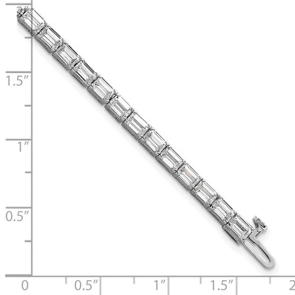 14k White Gold 10 carat Lab Grown Diamond VS/SI+ G+ Complete Emerald Tennis Bracelet