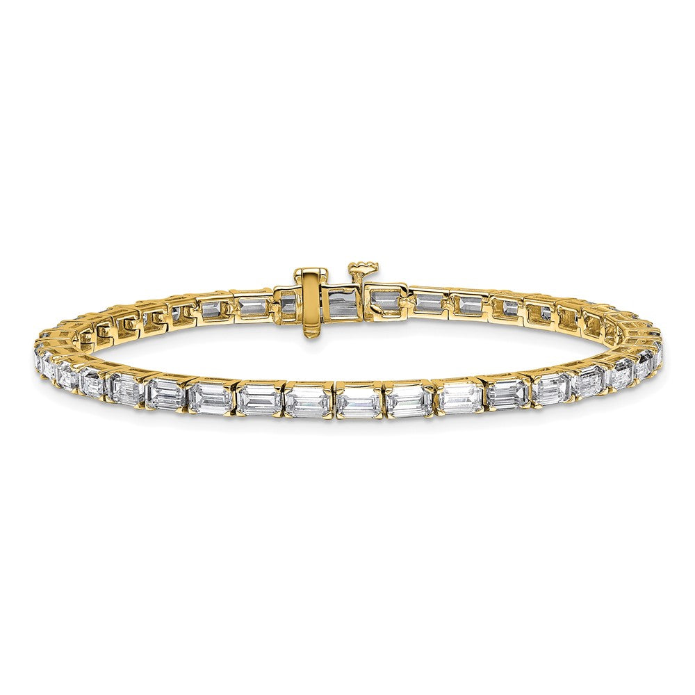 14k 10 carat Lab Grown Diamond VS/SI+ G+ Complete Emerald Tennis Bracelet