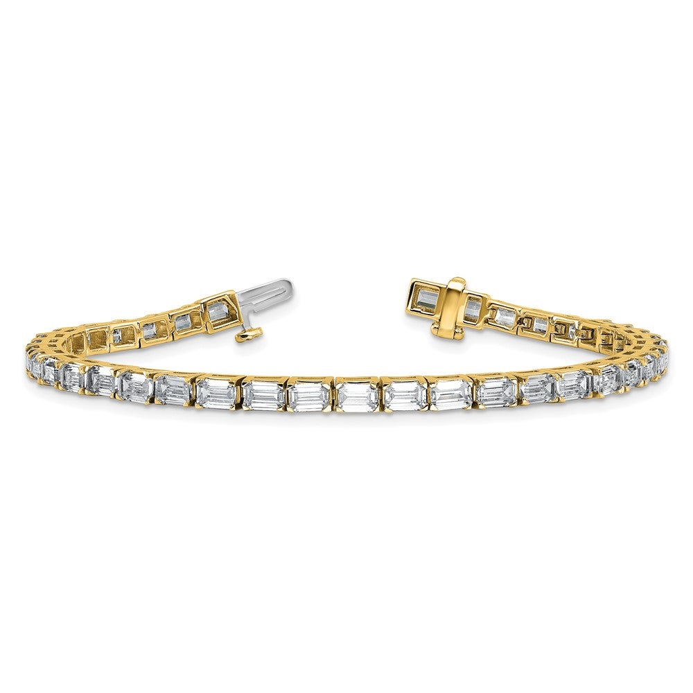 14k 10 carat Lab Grown Diamond VS/SI+ G+ Complete Emerald Tennis Bracelet