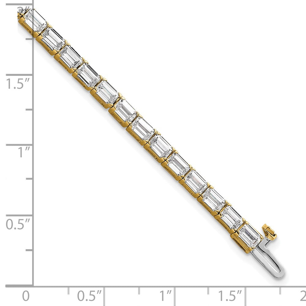 14k 10 carat Lab Grown Diamond VS/SI+ G+ Complete Emerald Tennis Bracelet