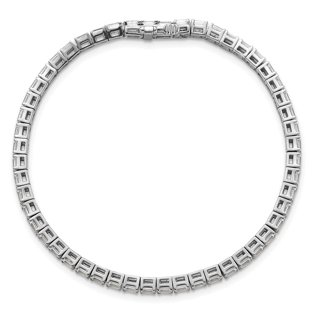 14k White Gold 5 carat Lab Grown Diamond VS/SI+ G+ Complete Emerald Tennis Bracelet