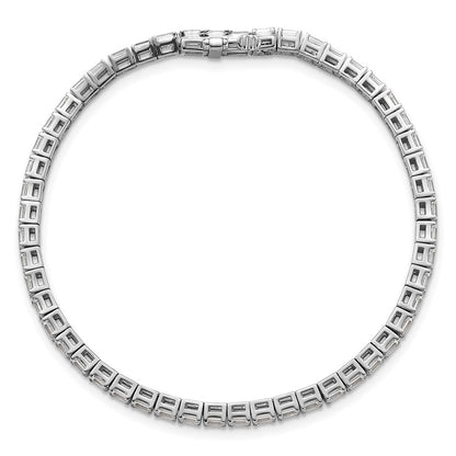 14k White Gold 5 carat Lab Grown Diamond VS/SI+ G+ Complete Emerald Tennis Bracelet