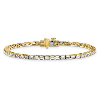 14k 5 carat Lab Grown Diamond VS/SI+ G+ Complete Emerald Tennis Bracelet