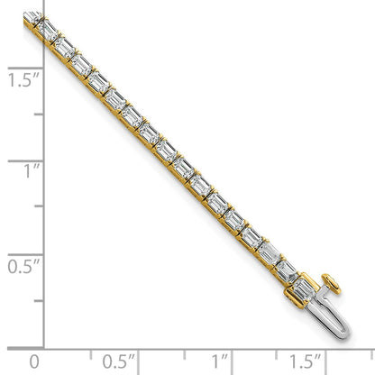 14k 5 carat Lab Grown Diamond VS/SI+ G+ Complete Emerald Tennis Bracelet