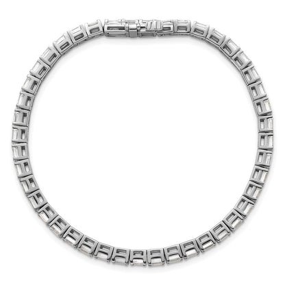 14k White Gold 7 carat Lab Grown Diamond VS/SI+ G+ Complete Emerald Tennis Bracelet