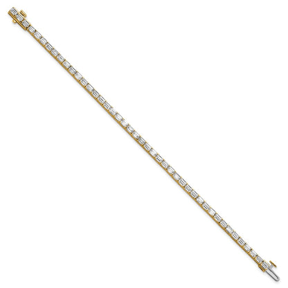 14k 7 carat Lab Grown Diamond VS/SI+ G+ Complete Emerald Tennis Bracelet