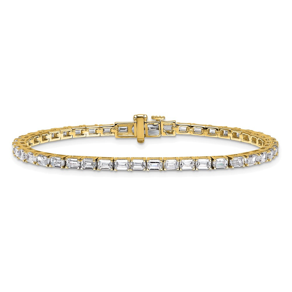14k 7 carat Lab Grown Diamond VS/SI+ G+ Complete Emerald Tennis Bracelet