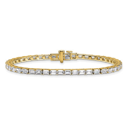 14k 7 carat Lab Grown Diamond VS/SI+ G+ Complete Emerald Tennis Bracelet