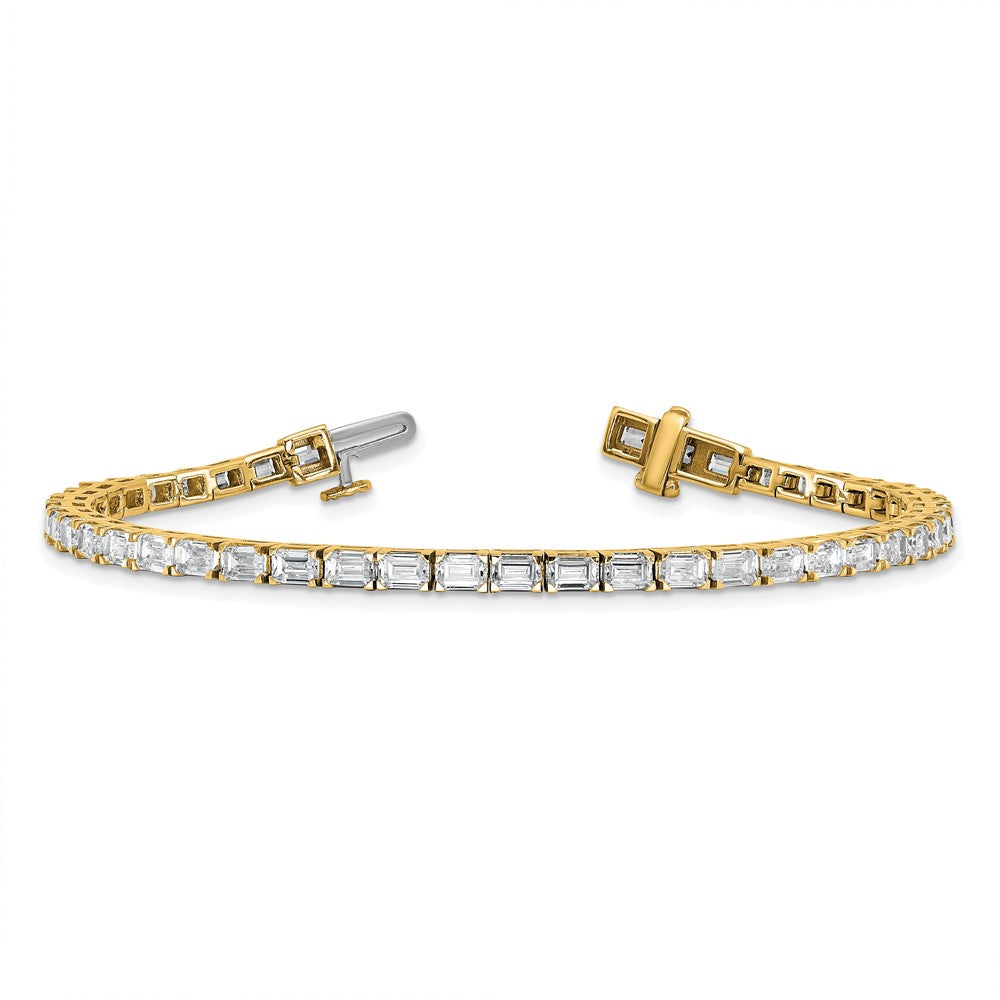 14k 7 carat Lab Grown Diamond VS/SI+ G+ Complete Emerald Tennis Bracelet