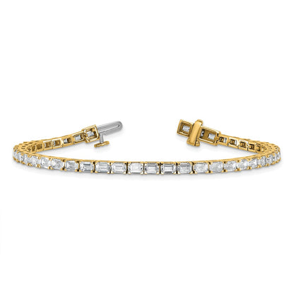 14k 7 carat Lab Grown Diamond VS/SI+ G+ Complete Emerald Tennis Bracelet