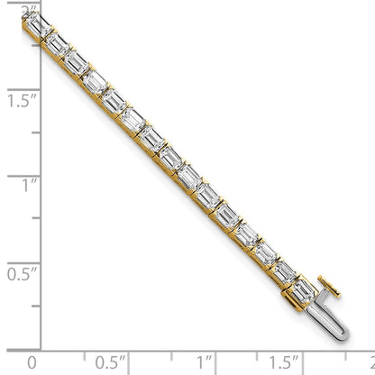 14k 7 carat Lab Grown Diamond VS/SI+ G+ Complete Emerald Tennis Bracelet
