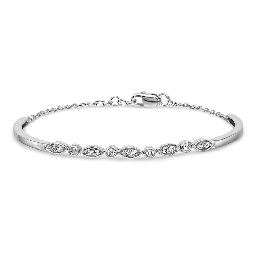 14k White Gold 1/2 carat Lab Grown Diamond VS/SI+ G+ Complete Bangle Bracelet