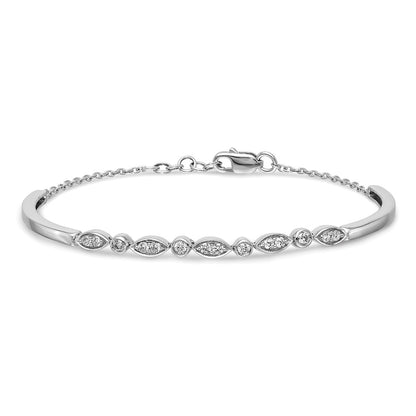 14k White Gold 1/2 carat Lab Grown Diamond VS/SI+ G+ Complete Bangle Bracelet