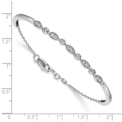 14k White Gold 1/2 carat Lab Grown Diamond VS/SI+ G+ Complete Bangle Bracelet