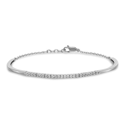 14k White Gold 1/2 carat Lab Grown Diamond VS/SI+ G+ Complete Bangle Bracelet