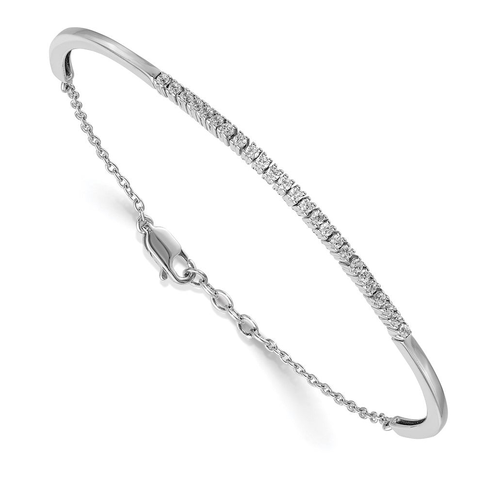 14k White Gold 1/2 carat Lab Grown Diamond VS/SI+ G+ Bangle Bracelet