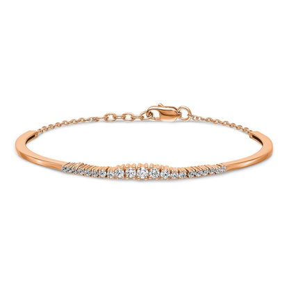 14k Rose Gold 3/4 carat Lab Grown Diamond VS/SI+ G+ Complete Graduated Bangle Bracelet