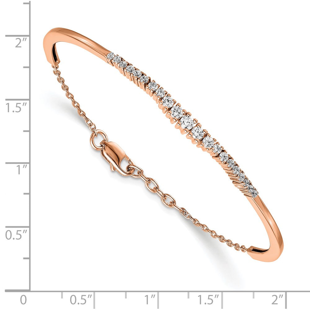 14k Rose Gold 3/4 carat Lab Grown Diamond VS/SI+ G+ Complete Graduated Bangle Bracelet