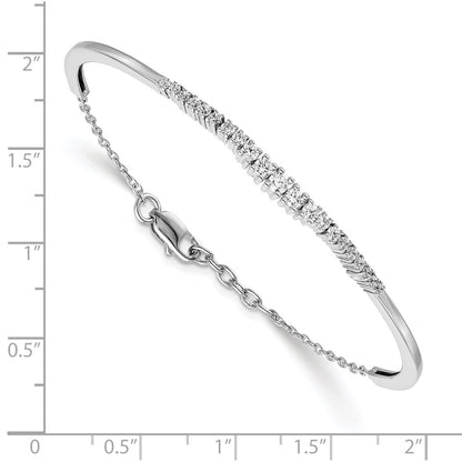 14k White Gold 3/4 carat Lab Grown Diamond VS/SI+ G+ Complete Graduated Bangle Bracelet
