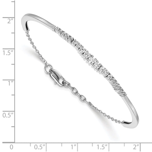 14k White Gold 3/4 carat Lab Grown Diamond VS/SI+ G+ Complete Graduated Bangle Bracelet