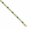 10k Diamond and Oval Emerald Infinity Link 7 inch Bracelet