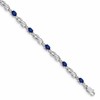 10k White Gold Diamond and Oval Sapphire Infinity Link 7 inch Bracelet