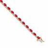 10k 1/10 carat Diamond and Oval Ruby 7 inch Bracelet