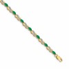 10k 1/6 carat Diamond and Oval Emerald Infinity Link 7.25 inch Bracelet