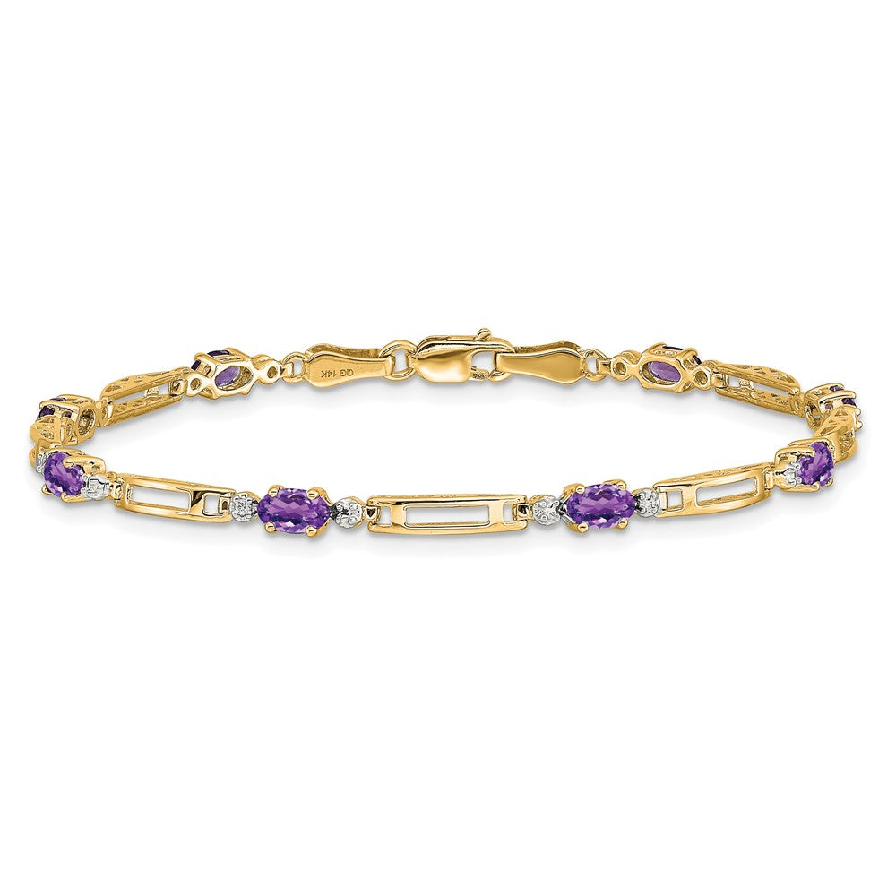 10k Diamond and Amethyst Bracelet