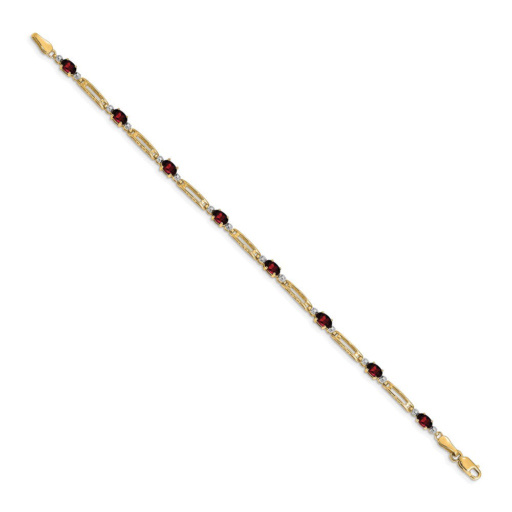 10k Diamond and Garnet Bracelet