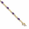 10k Oval Amethyst and Diamond Infinity Link 7 inch Bracelet