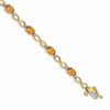 10k Oval Citrine and Diamond Infinity Link 7 inch Bracelet