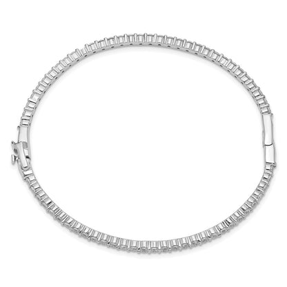 14k White Gold 2 1/2 carat Lab Grown Diamond VS/SI+ G+ Complete Eternity Bangle Bracelet