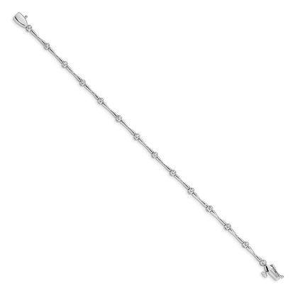 10k White Gold 1/4 carat Diamond 7 inch Tennis Bracelet
