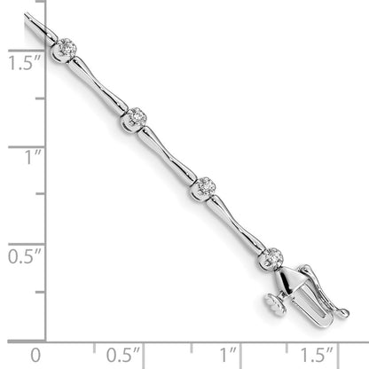 10k White Gold 1/4 carat Diamond 7 inch Tennis Bracelet