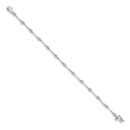 14k White Gold 1/2 carat Lab Grown Diamond VS/SI+ G+ Complete 7 inch Fancy Bracelet