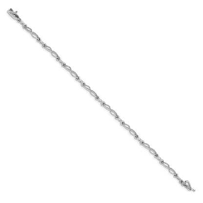 10k White Gold 1/20 carat Diamond 7.25 inch Bracelet