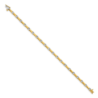 14k Two-Tone 1/4 carat Lab Grown Diamond VS/SI+ G+ Complete 7.5 inch Bracelet