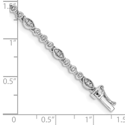 10k White Gold 1/2 carat Diamond 7 inch Tennis Bracelet