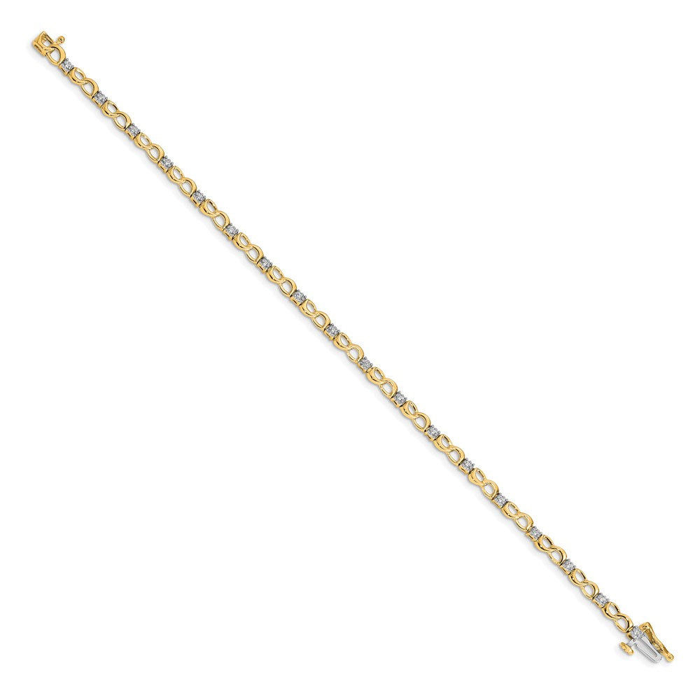 10k 1/6 carat Diamond Infinity Link 7 inch Bracelet